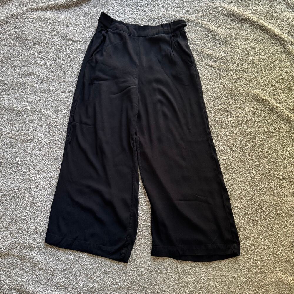 Aritzia Wilfred Faun Ankle Pant Adjustable Black Self-tie Waist Size Medium